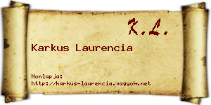 Karkus Laurencia névjegykártya